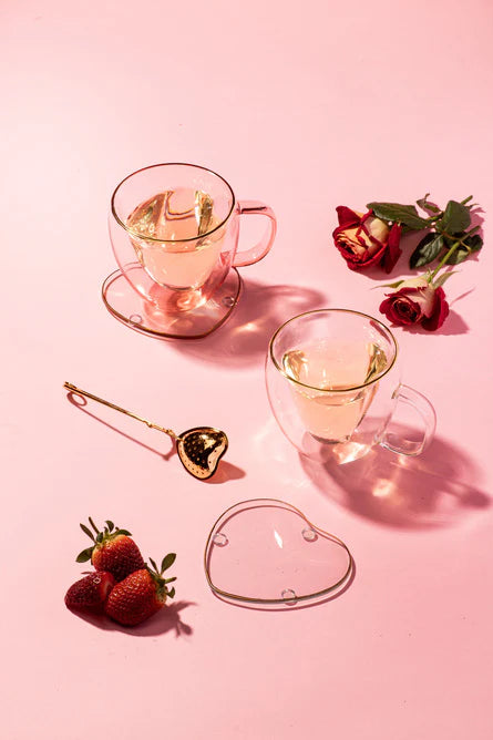 Amour Pink 3pc Tea Set